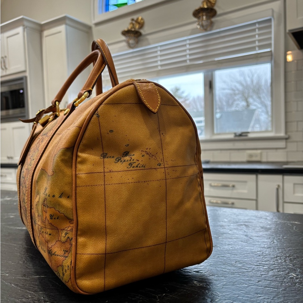 Alviero Martini 1A Classe Geo Map Mini Tote Bag Tan Italy Leather - Picture 2 of 12